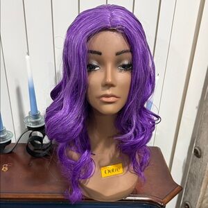 Purple With Grey Women's Hair Wig